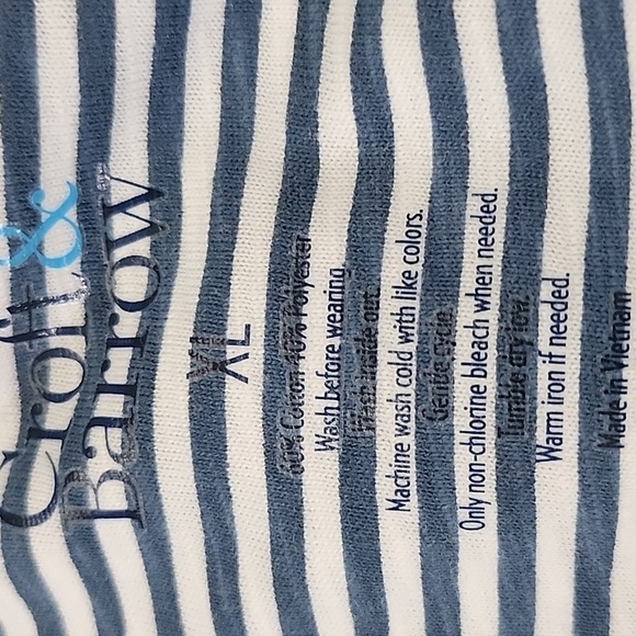 Croft & Barrow Slate Blue and Off White 3/4 Sleeve Button Down Blouse NWT - Picture 9 of 11